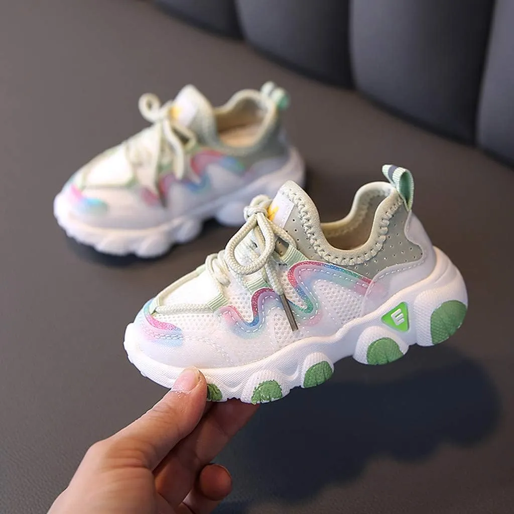 Girls Boys Shoes Kids Sneakers Lace-up Tennis Running Shoes Casual Lightweight Breathable Classic Walking Shoes