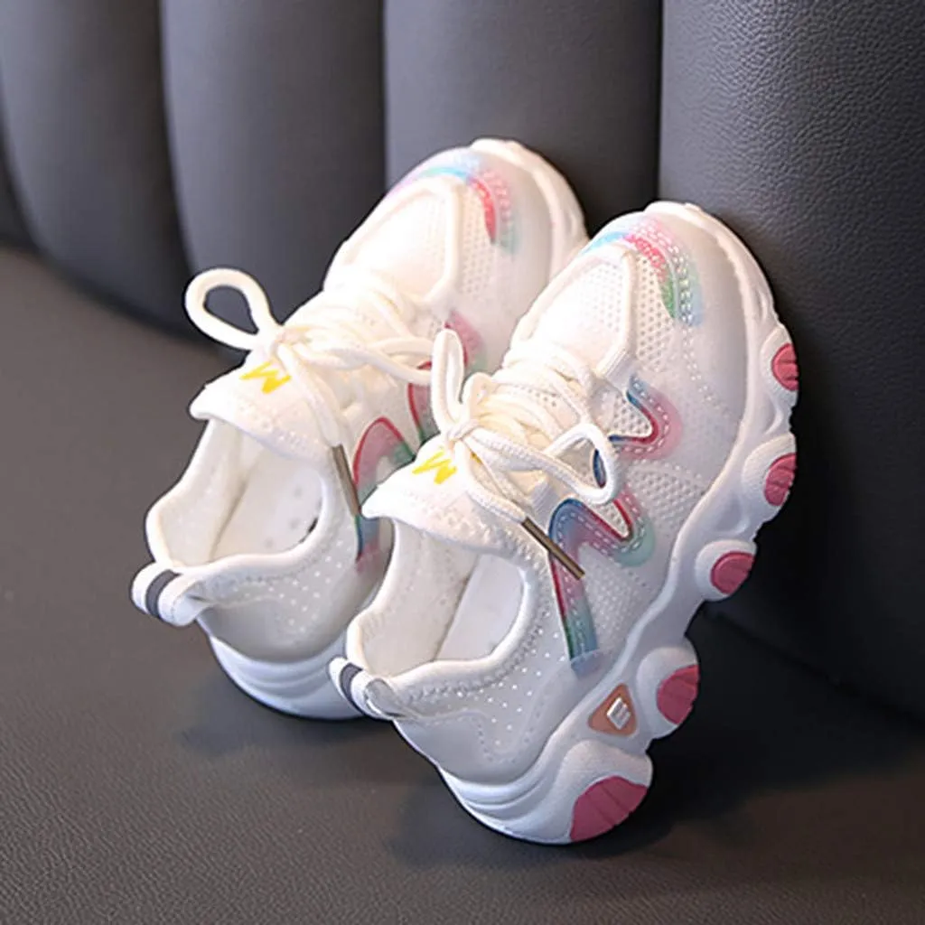 Girls Boys Shoes Kids Sneakers Lace-up Tennis Running Shoes Casual Lightweight Breathable Classic Walking Shoes