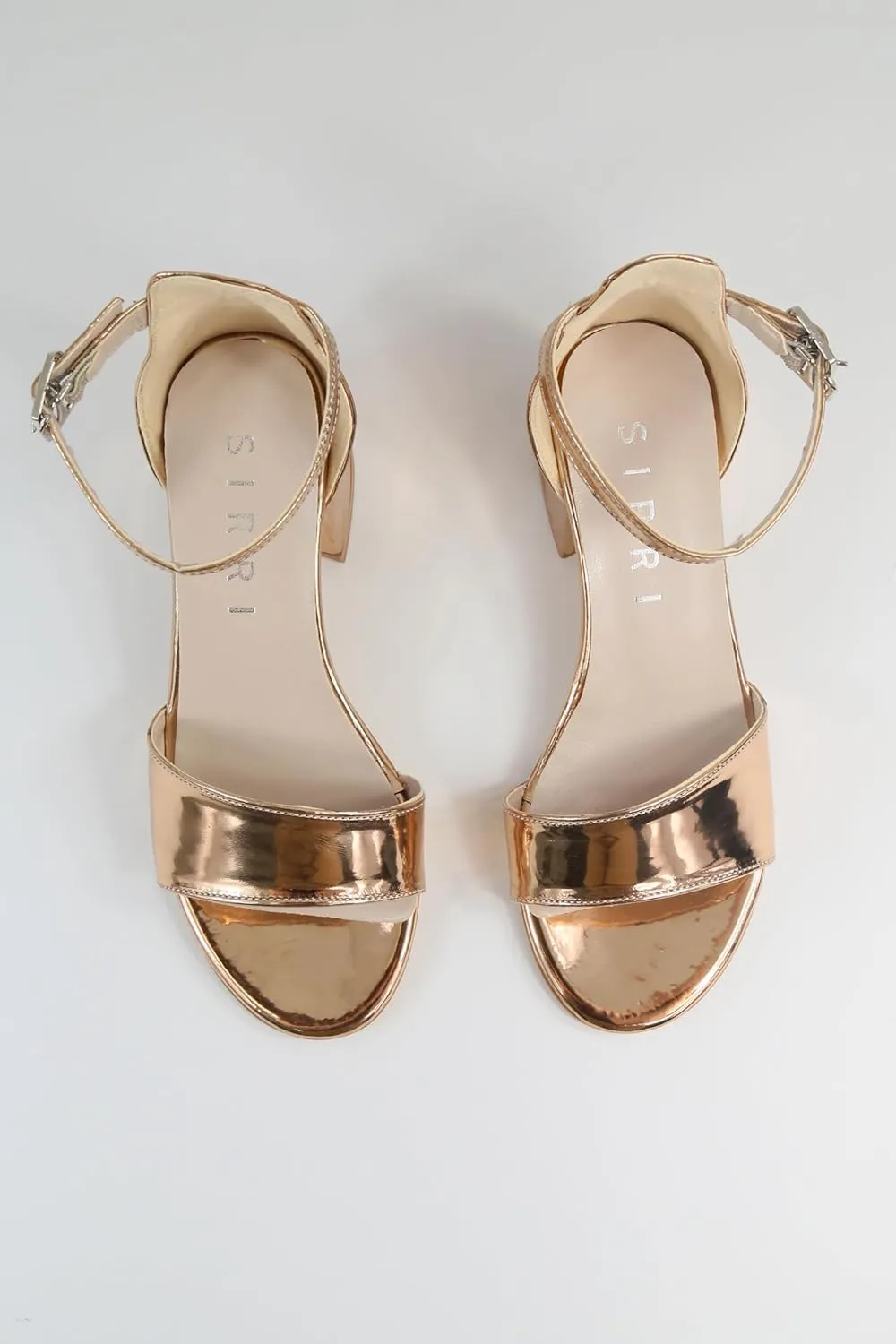 Girls' Iridescent Block-Heel Patent Sandals with Adjustable Ankle Strap  Stylish Kids Dress Shoes