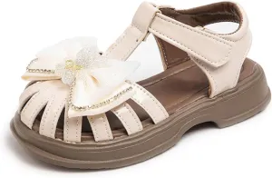 Girls Sandals for Big Kids Summer Stylish Mesh Bow Closed Toe Shoes Ideal for Daily Wear and