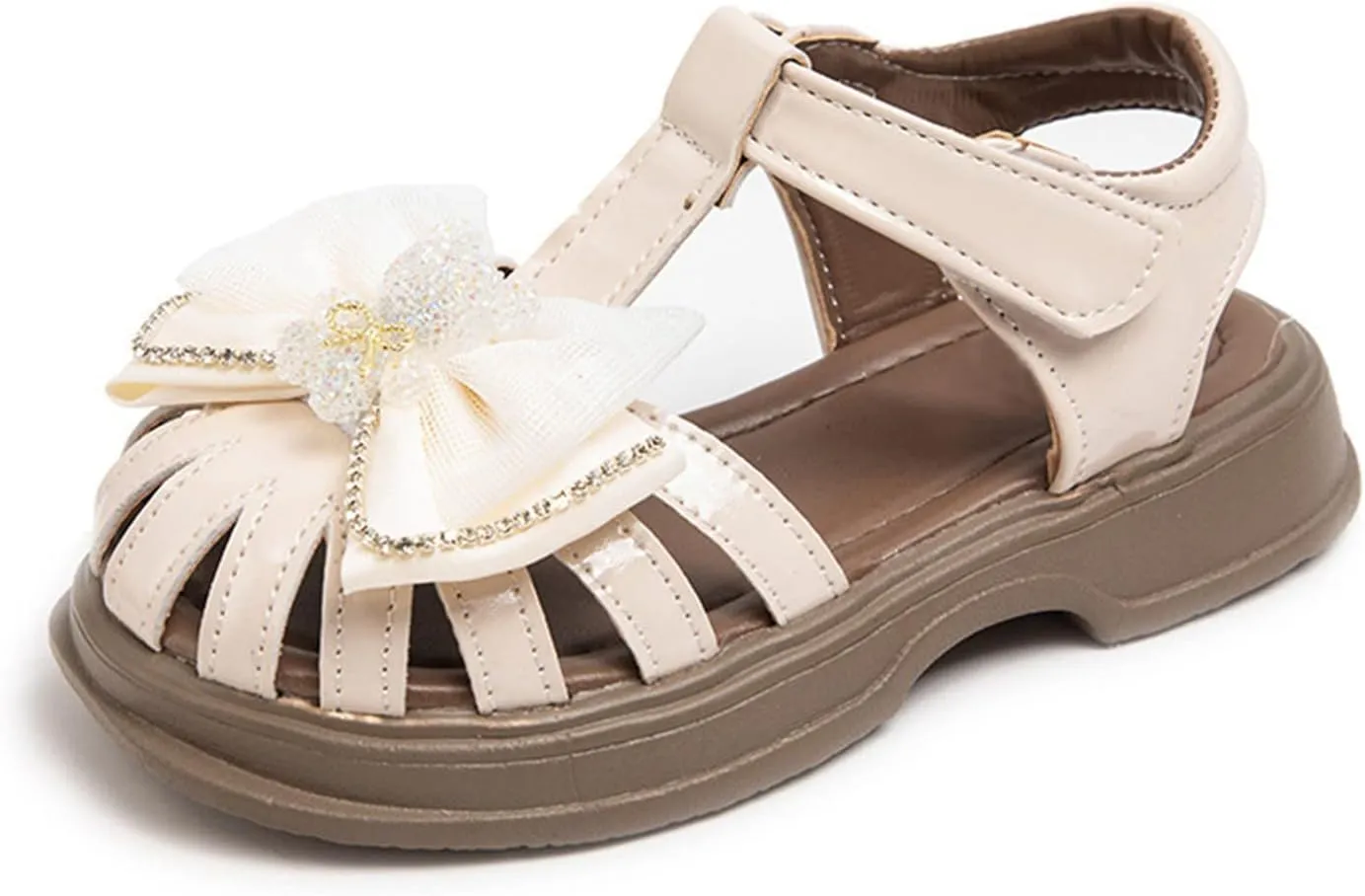 Girls Sandals for Big Kids Summer Stylish Mesh Bow Closed Toe Shoes Ideal for Daily Wear and