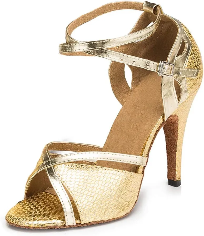 HROYL Women & Girls Ballroom Dance Shoes Women Salsa Shoes for Women Wedding Dance Shoes for Women,Model YCL035