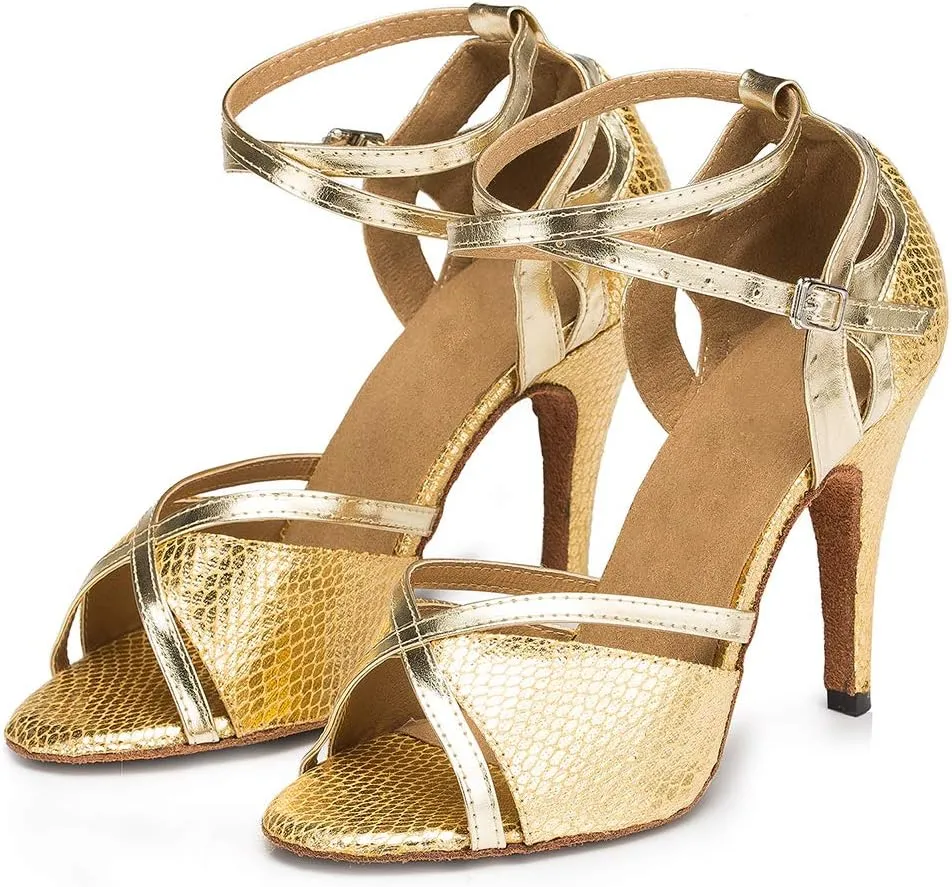 HROYL Women & Girls Ballroom Dance Shoes Women Salsa Shoes for Women Wedding Dance Shoes for Women,Model YCL035