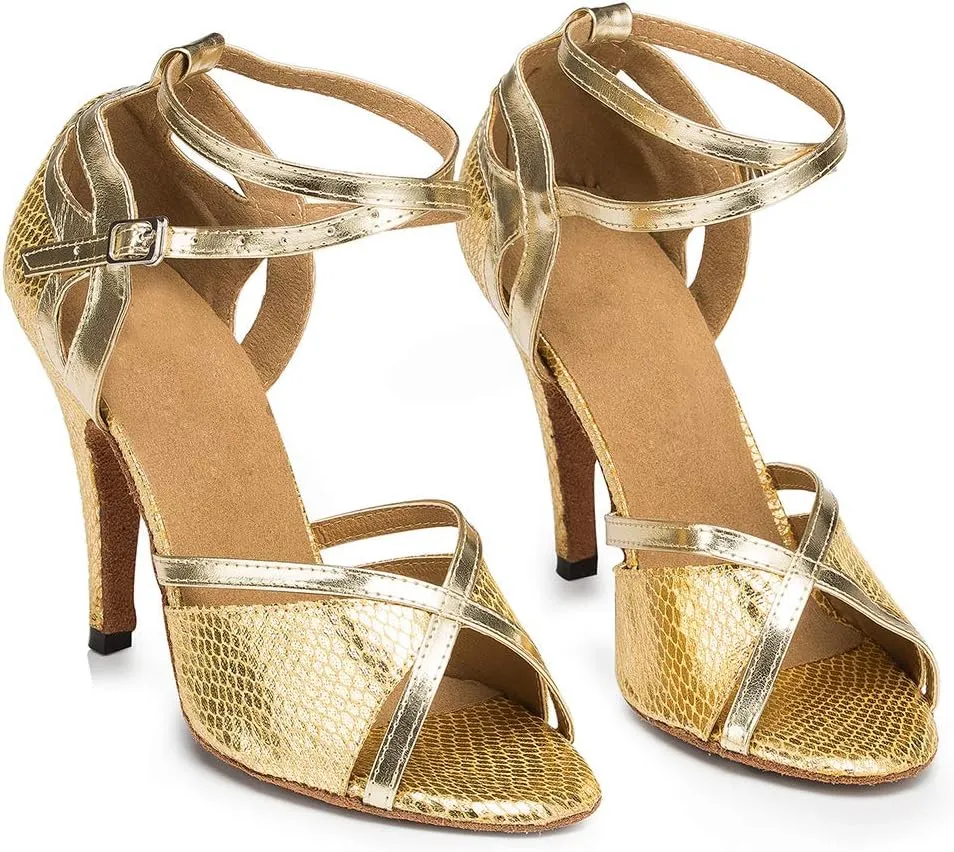HROYL Women & Girls Ballroom Dance Shoes Women Salsa Shoes for Women Wedding Dance Shoes for Women,Model YCL035