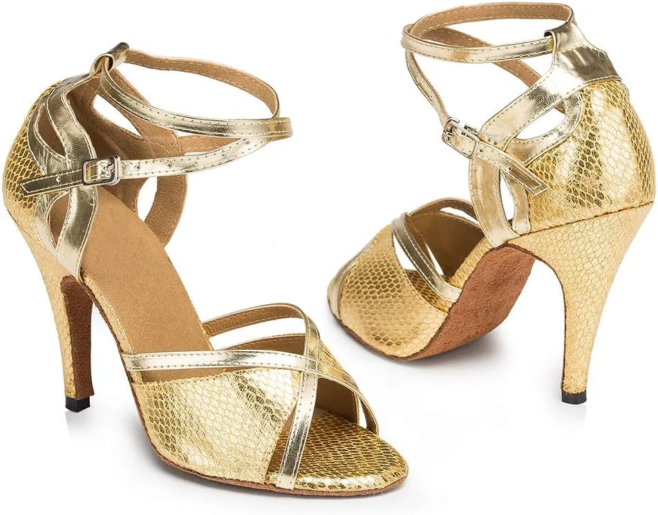 HROYL Women & Girls Ballroom Dance Shoes Women Salsa Shoes for Women Wedding Dance Shoes for Women,Model YCL035