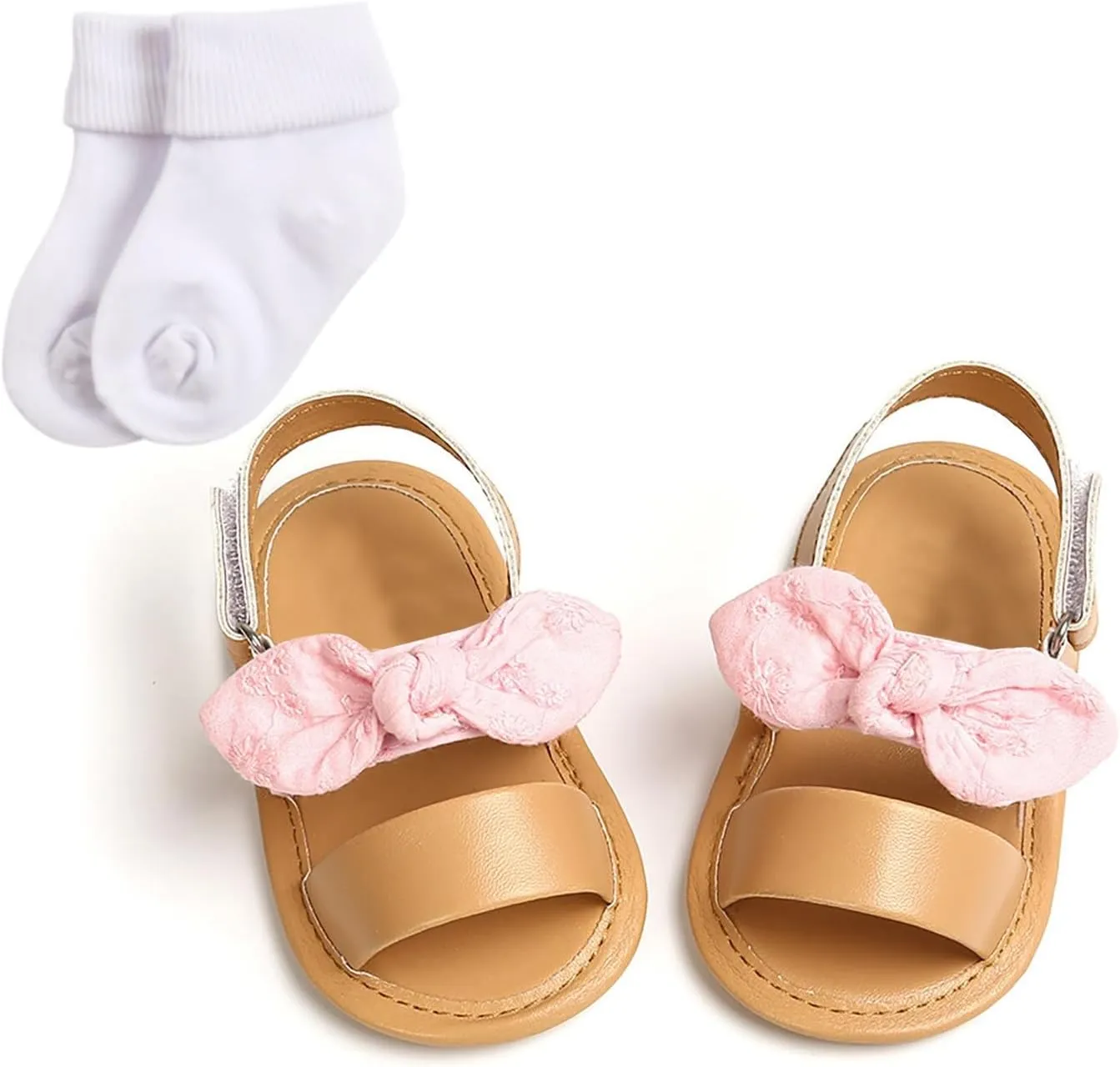 Infant Baby Girls Summer Bowknot Sandals Soft Sole Newborn Toddler First Walker Wedding Dress Shoes 2025 Stylish