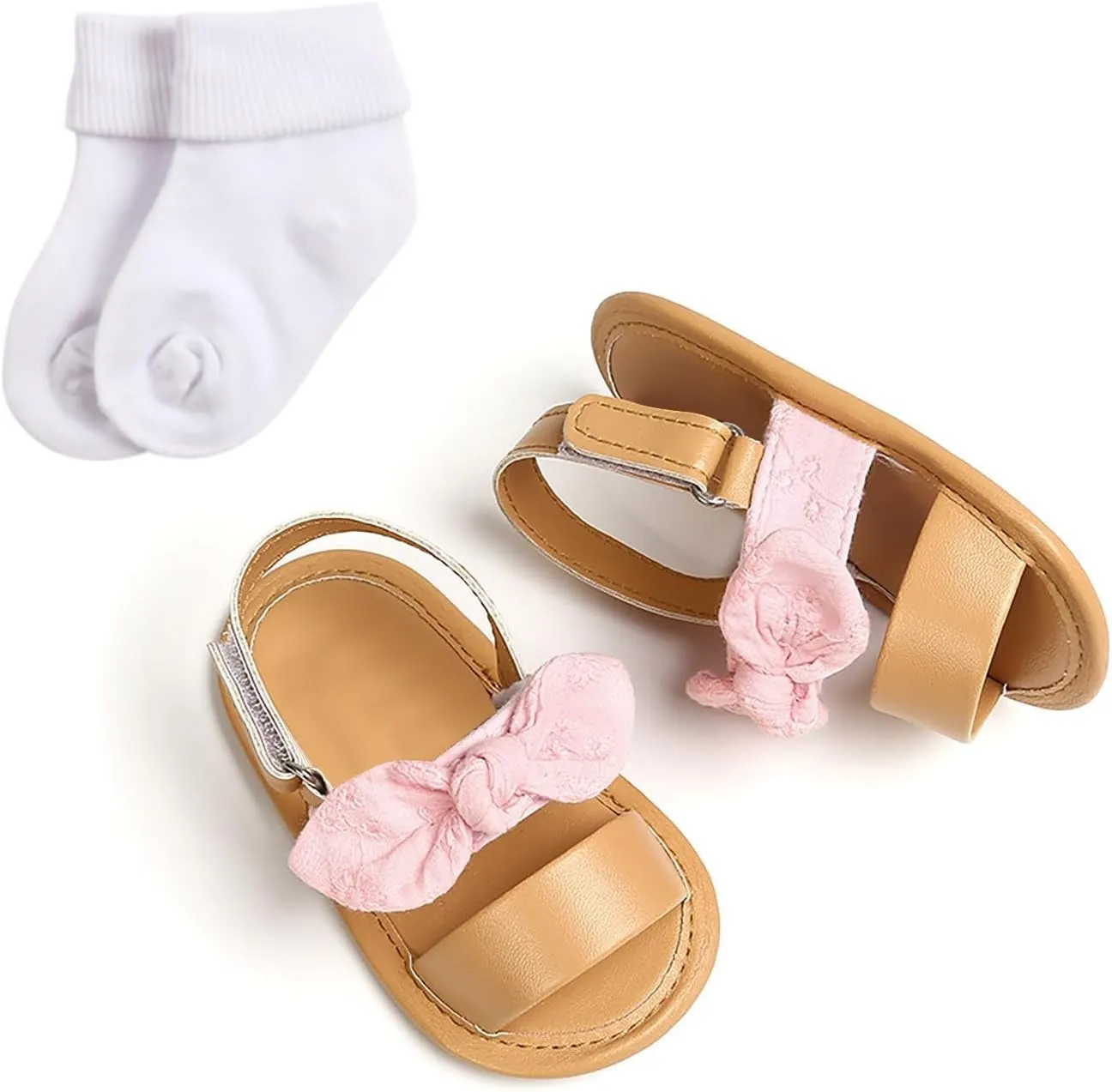 Infant Baby Girls Summer Bowknot Sandals Soft Sole Newborn Toddler First Walker Wedding Dress Shoes 2025 Stylish