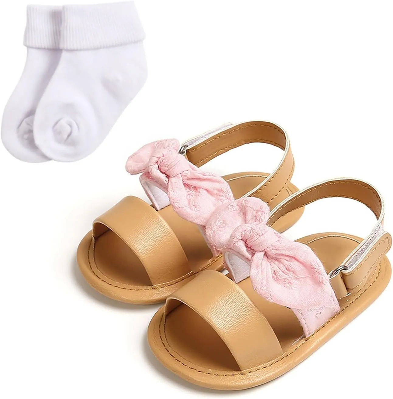 Infant Baby Girls Summer Bowknot Sandals Soft Sole Newborn Toddler First Walker Wedding Dress Shoes 2025 Stylish