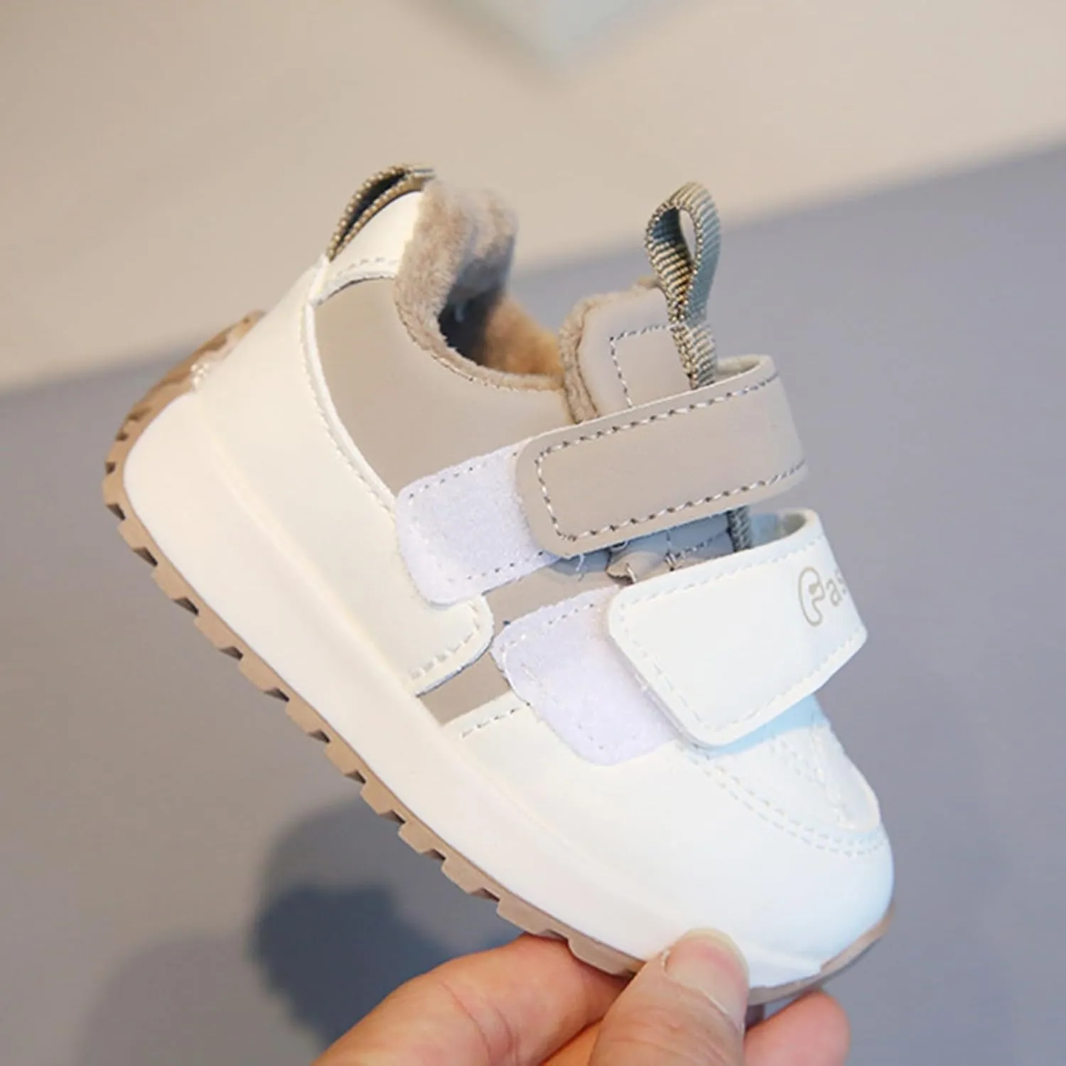 Infant Baby Leather Sneakers Unisex Toddler Classic Water Proof Comfortable Furry Warm Winter Outdoor Play Kid Girl