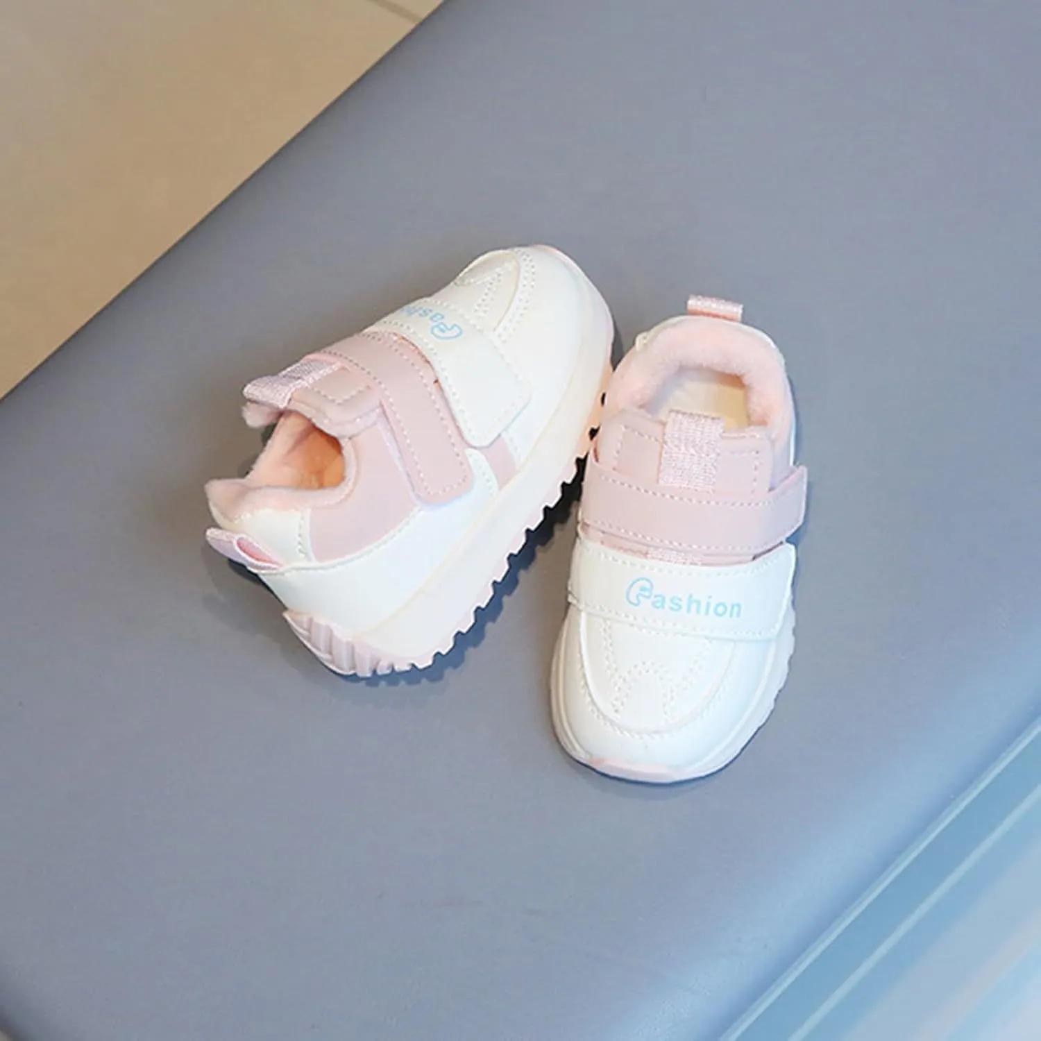Infant Baby Leather Sneakers Unisex Toddler Classic Water Proof Comfortable Furry Warm Winter Outdoor Play Kid Girl