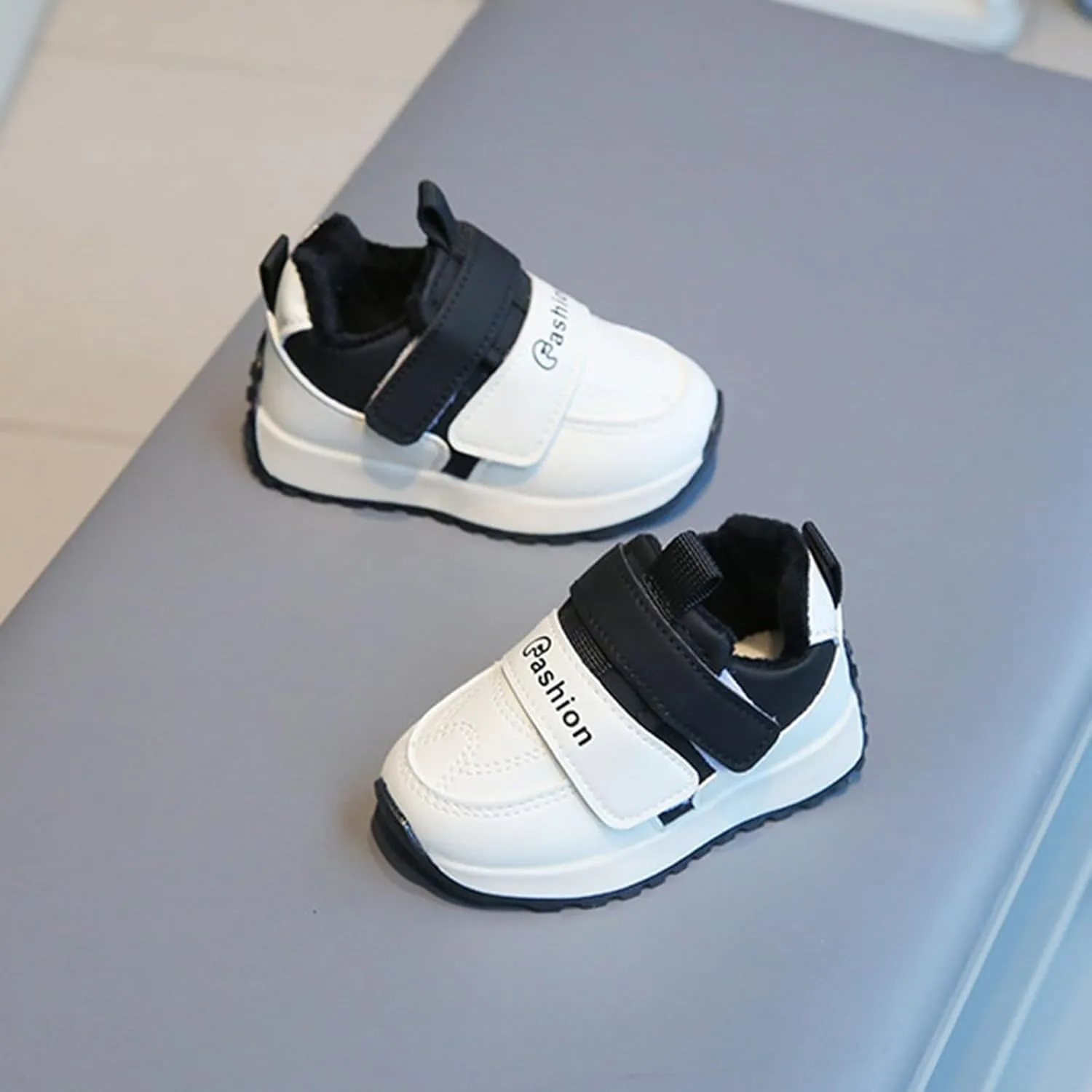 Infant Baby Leather Sneakers Unisex Toddler Classic Water Proof Comfortable Furry Warm Winter Outdoor Play Kid Girl