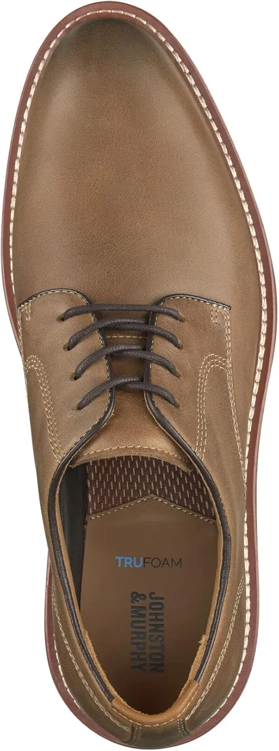 Johnston & Murphy Upton Plain Toe Mens Shoe, Business Casual Mens Dress Shoes, Comfortable Leather Shoes for Men