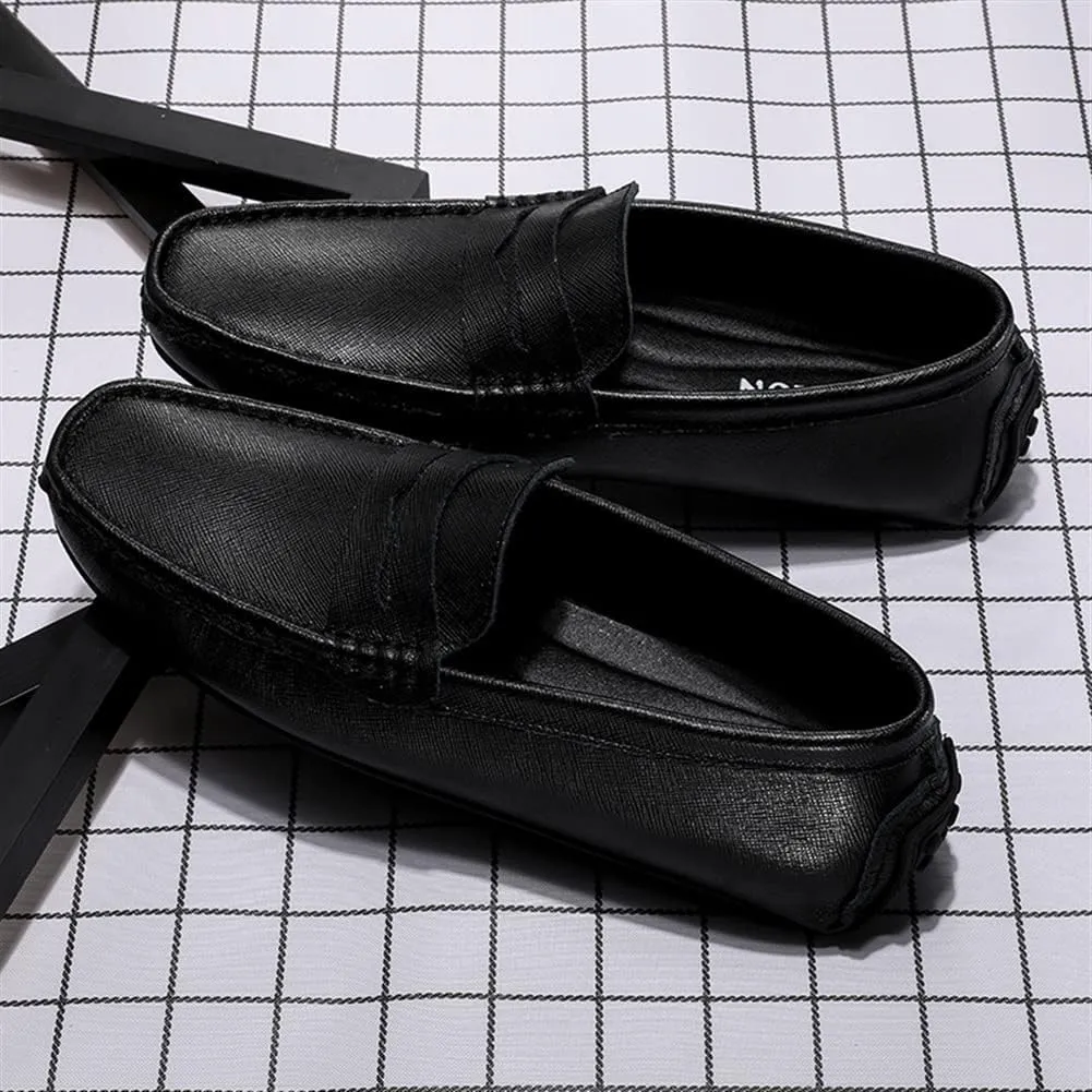 Loafer Shoes for Men Genuine Leather Stitching Details Penny Loafer Flat Heel Comfortable Flexible Driving Slip On for Any Attire