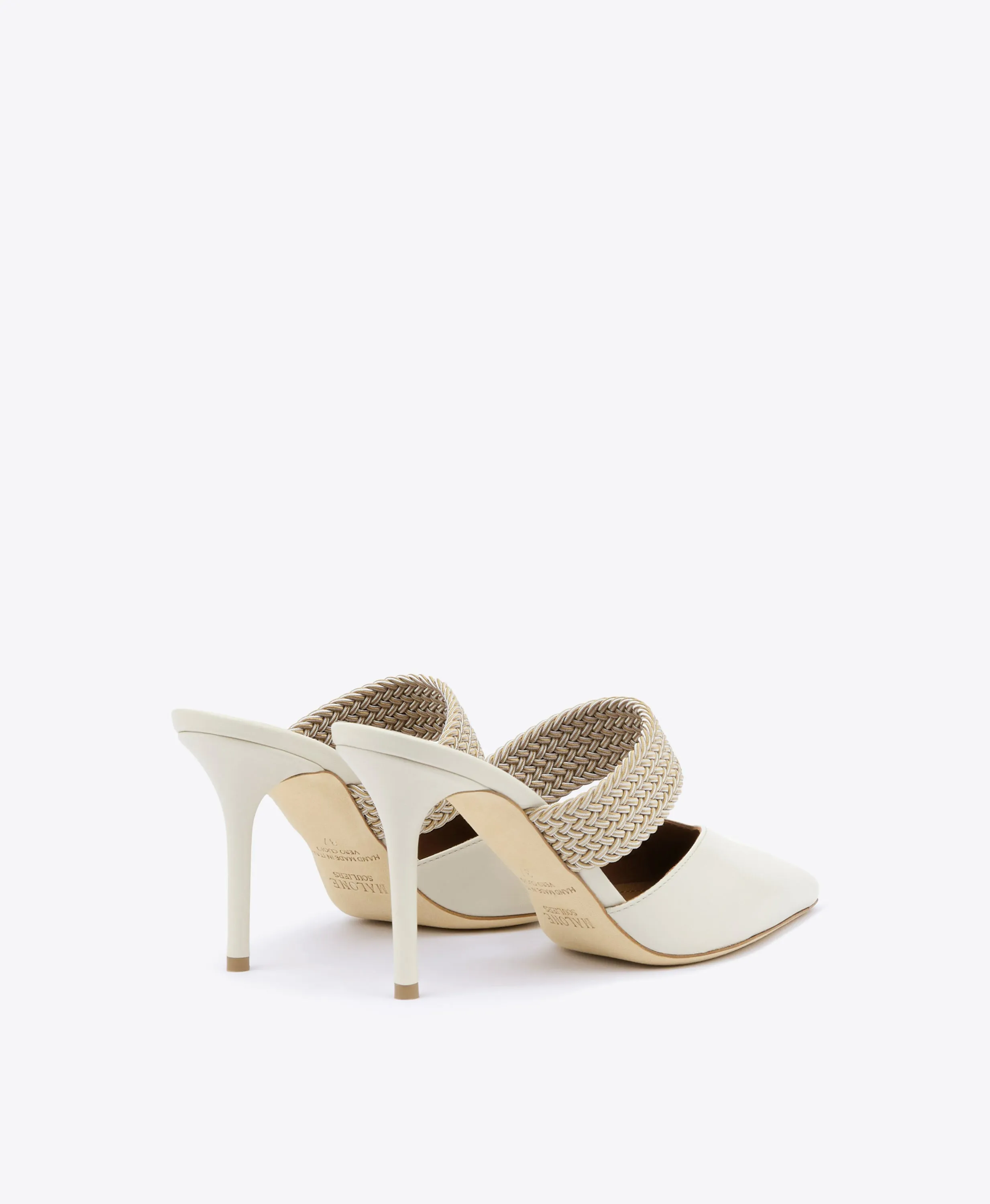 Maisie 85 Cream Leather Mules