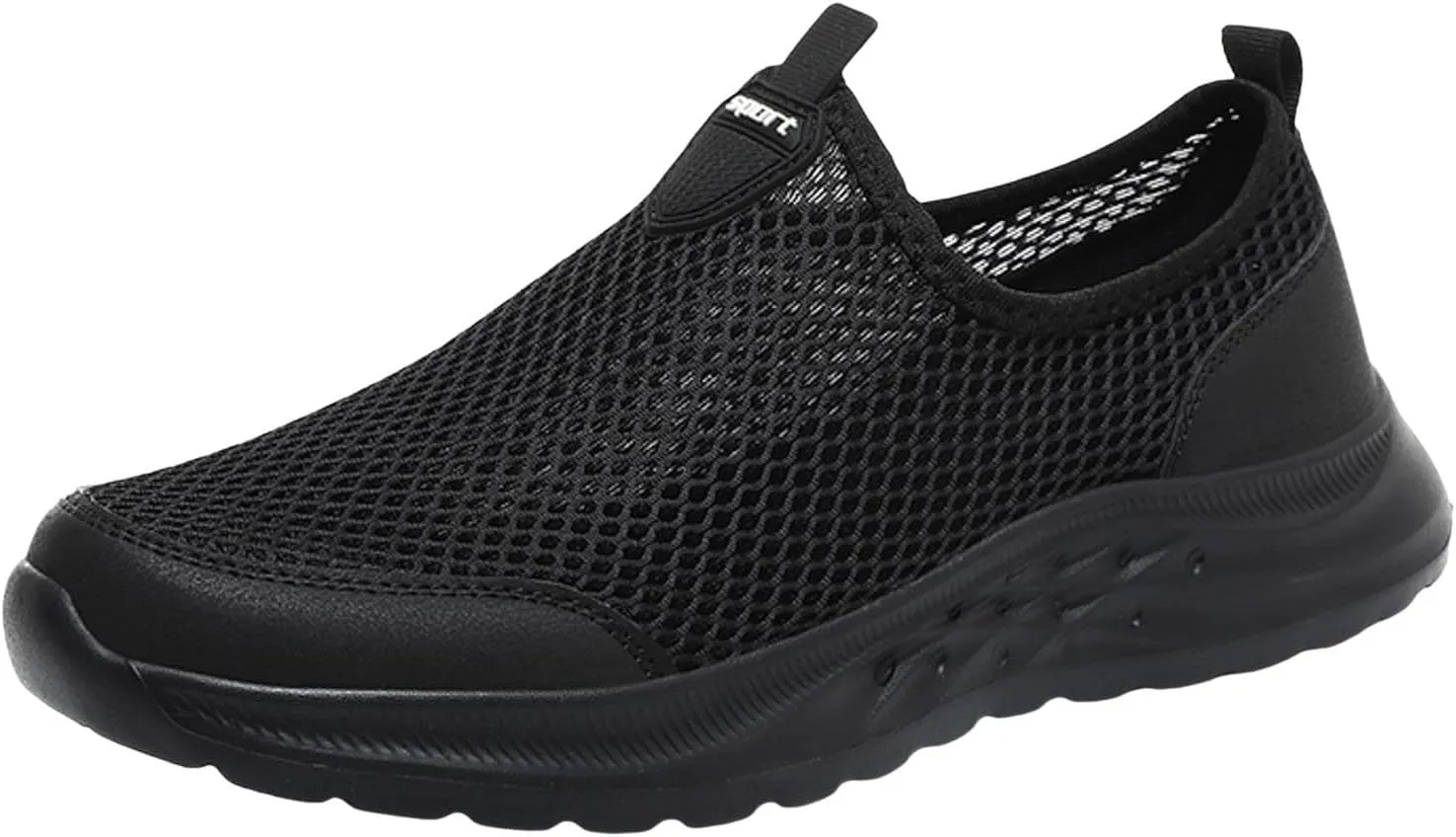 Men Sports Shoes Fashionable New Pattern Mesh Hollow Breathable Comfortable Flat Bottom Lightweight Slip On Seasonal Casual Shoes Casual Sneaker Boots for Men