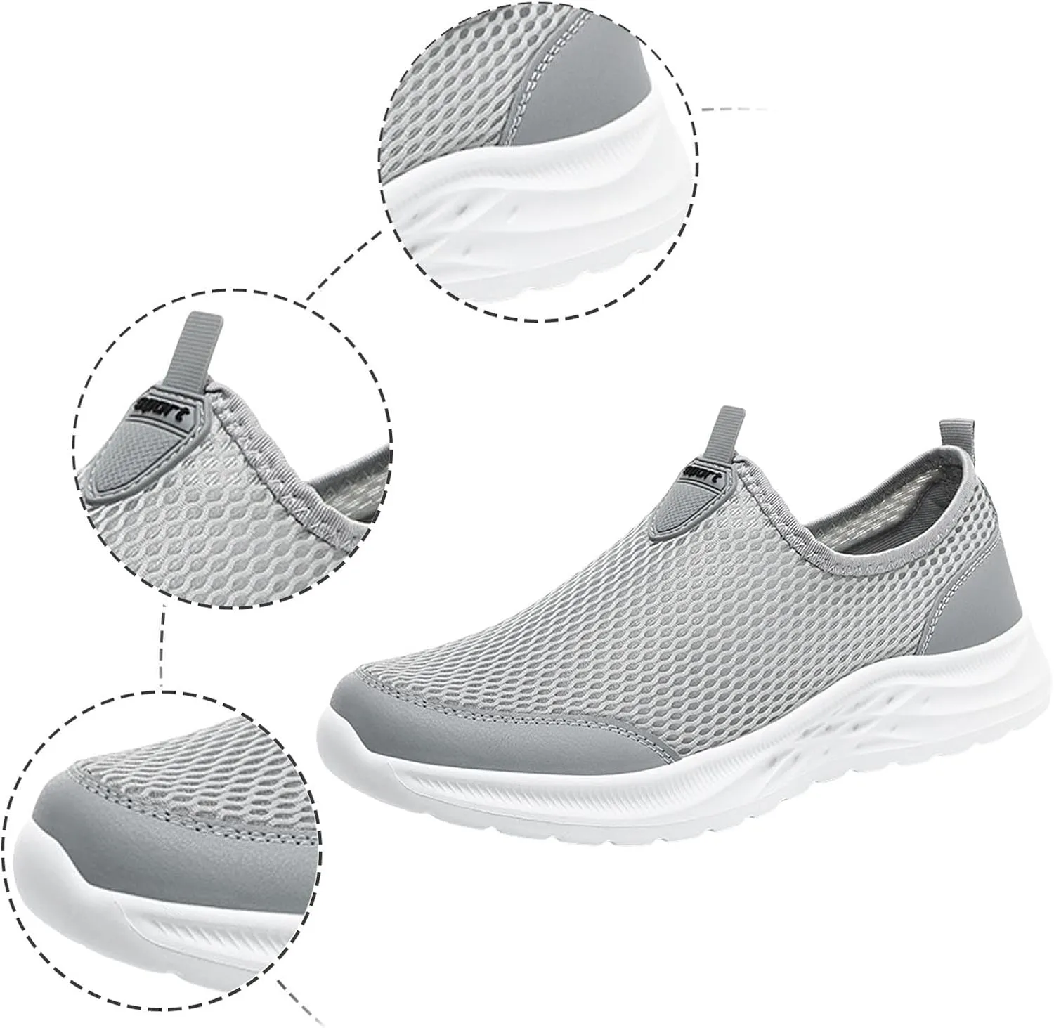 Men Sports Shoes Fashionable New Pattern Mesh Hollow Breathable Comfortable Flat Bottom Lightweight Slip On Seasonal Casual Shoes Casual Sneaker Boots for Men