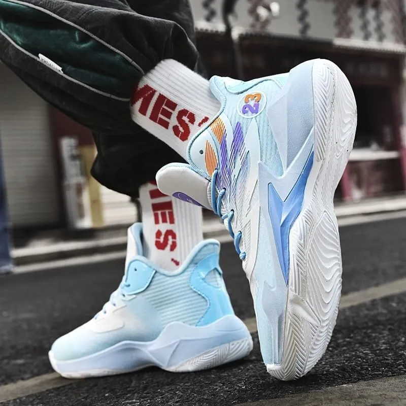 Men's Basketball Shoes High Top Anti Slip Breathable Fashionable Sports Shoes Lace Up Sports Training Boots