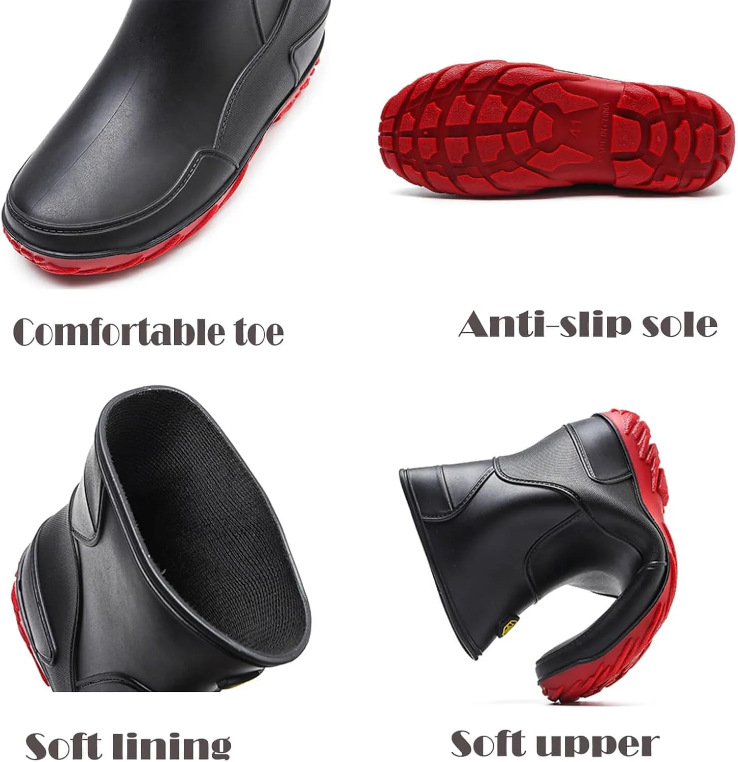 Men's rain boots, waterproof rain boots, mid-calf, fashionable outer water shoes, velvet for warmth, rubber shoes