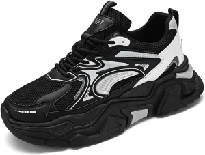 Men's Trendy Stylish Sneakers, Comfortable Wear-Resistant Skateboard Shoes for All Seasons, Tennis Work Walking Shoes