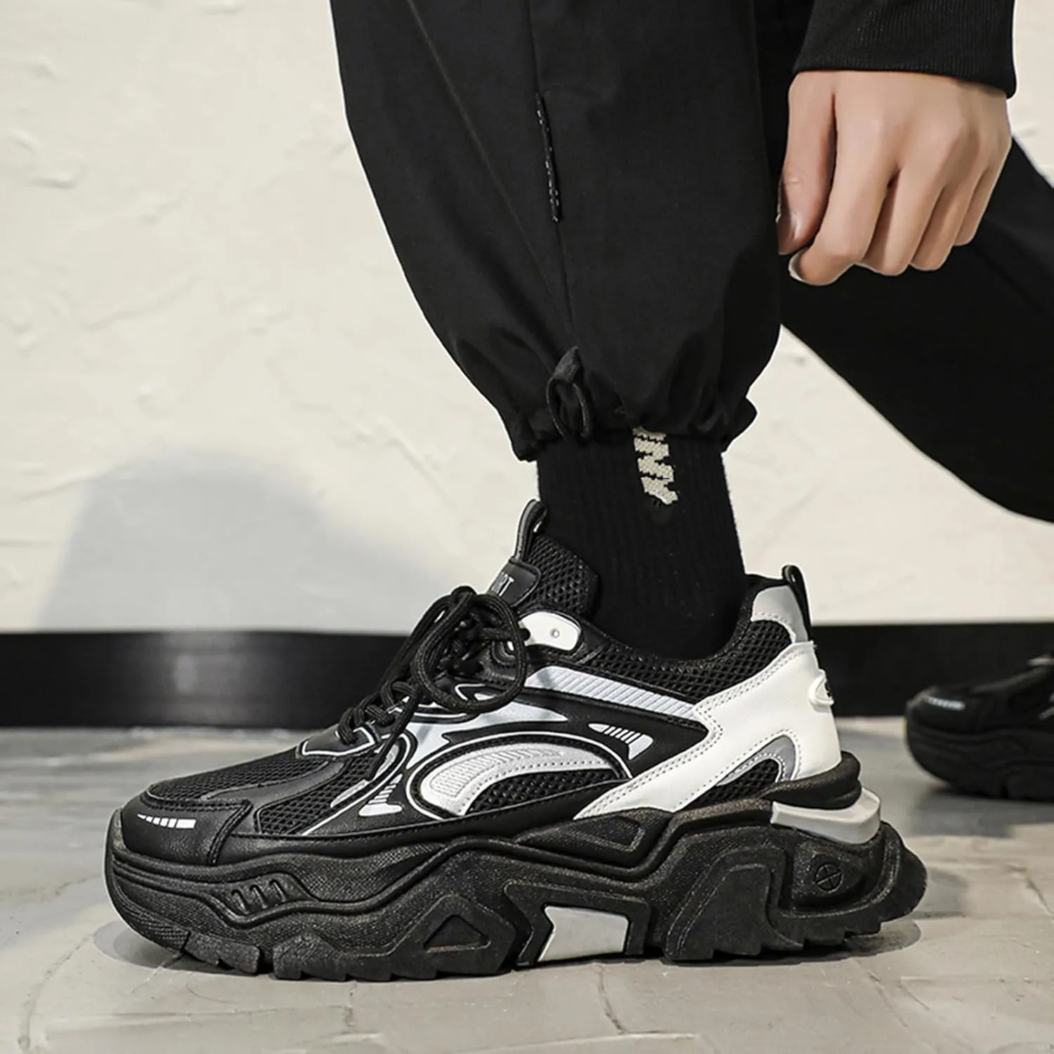 Men's Trendy Stylish Sneakers, Comfortable Wear-Resistant Skateboard Shoes for All Seasons, Tennis Work Walking Shoes