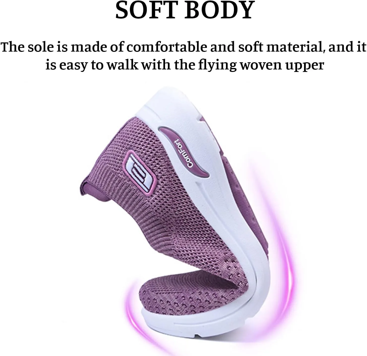 Orthopedic Sneakers for Women Breathable Lightweight Arch Support Air Cushion Slip on Walking Shoes Non Slip Soft Knitted Work Shoes