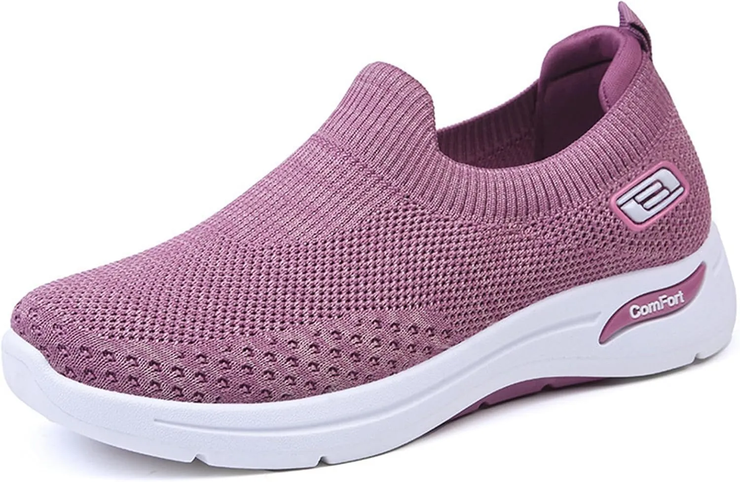 Orthopedic Sneakers for Women Breathable Lightweight Arch Support Air Cushion Slip on Walking Shoes Non Slip Soft Knitted Work Shoes