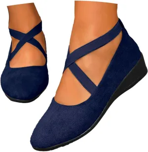 Platform Loafers for Women Comfort Ballet Flats Closed Toe Dress Slip On Pointed Toe Ladies Wedding Casual Shoes