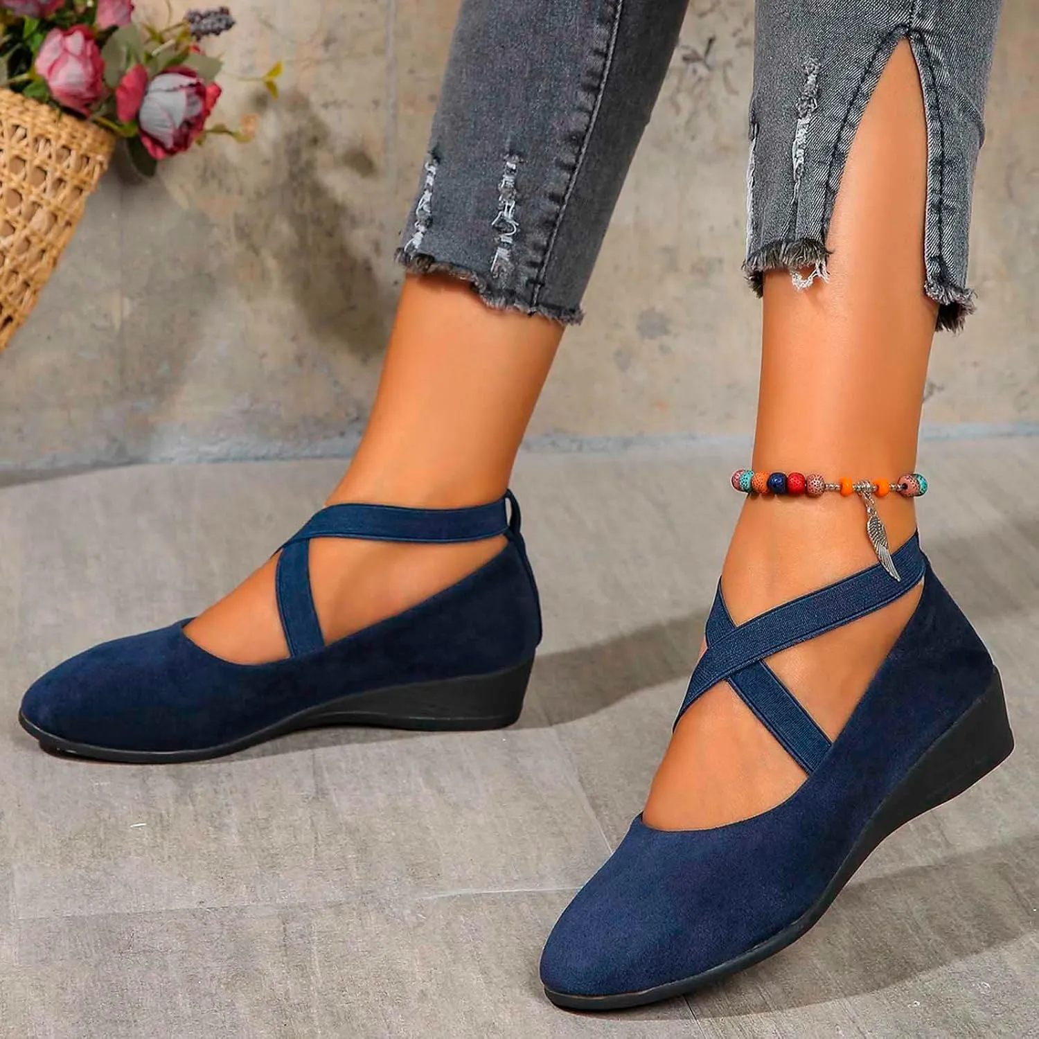 Platform Loafers for Women Comfort Ballet Flats Closed Toe Dress Slip On Pointed Toe Ladies Wedding Casual Shoes
