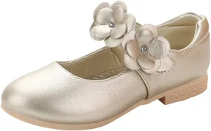 Princess Girls Flower Mary Jane Dress Shoes Slip On Flat Fashion Wedding Pary Elegant Ballet Floral Shoes