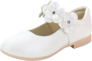 Princess Girls Flower Mary Jane Dress Shoes Slip On Flat Fashion Wedding Pary Elegant Ballet Floral Shoes