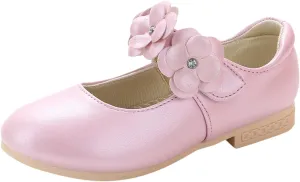 Princess Girls Flower Mary Jane Dress Shoes Slip On Flat Fashion Wedding Pary Elegant Ballet Floral Shoes