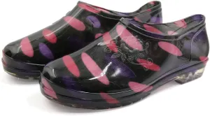 Qtqgoitem Black Purple US 8.5 Low Heel Resistant Waterproof Rain Boots Wellies Ankle Shoes for Women (Model: fdb 754 9b7 b22 a0b)