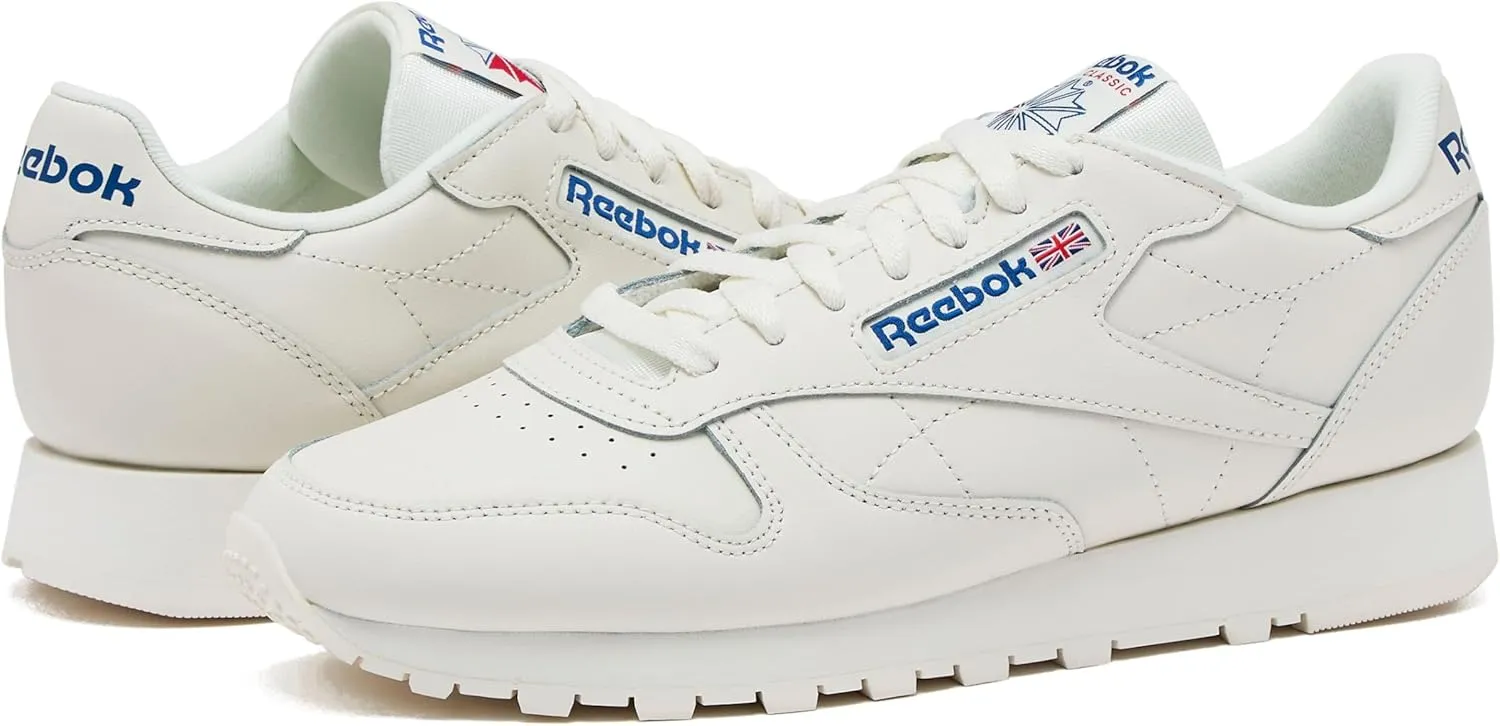 Reebok Classic Leather Sneakers for Men - Black or White Tennis Mens Shoes Size 6 to 18