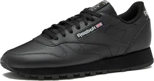Reebok Classic Leather Sneakers for Men - Black or White Tennis Mens Shoes Size 6 to 18