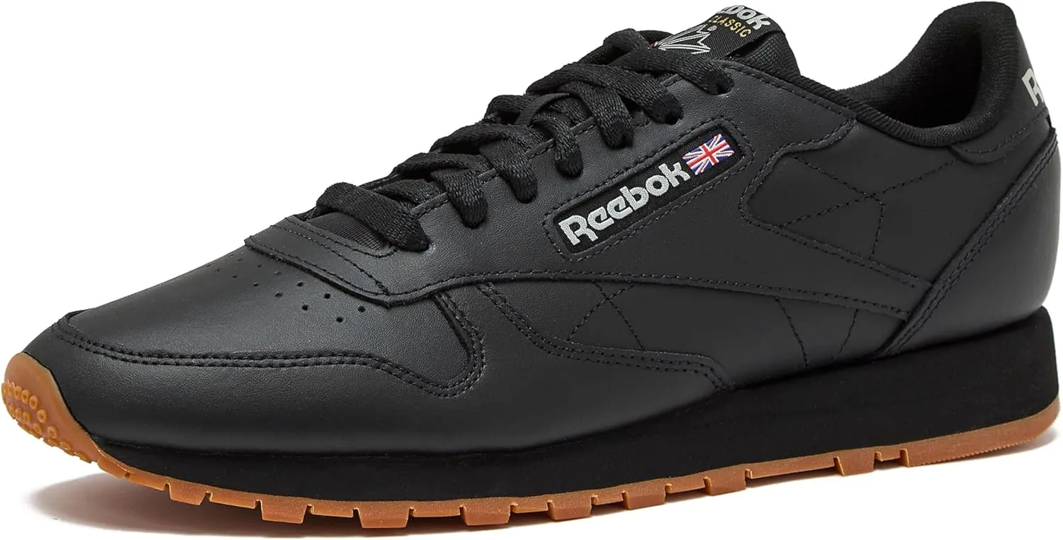 Reebok Classic Leather Sneakers for Men - Black or White Tennis Mens Shoes Size 6 to 18