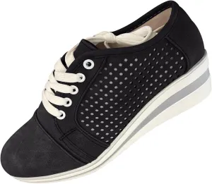 Shoes for Women Sneakers Casual Fashion Solid Color Pointed Toe Cave Breathable Platform Sports Shoes Lightweight Comfortable Non-slip Walking Shoes