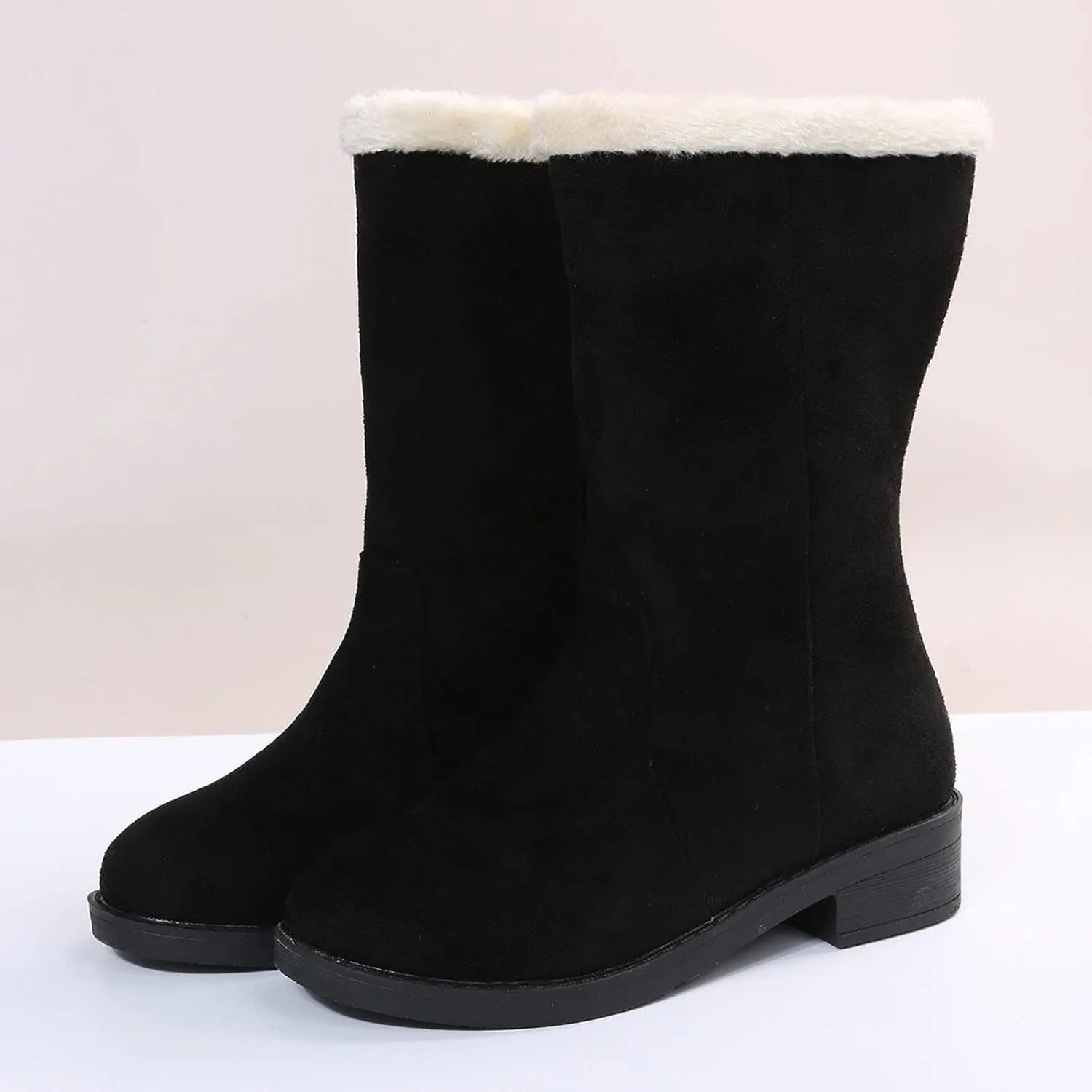 Slip on Winter Boots for Women Tall Snow Boots Women Size 9 Wide Calf Winter Booties for Women 2023 Womens Winter Fur Boots 8.5 Waterproof Womens Boots Lightweight