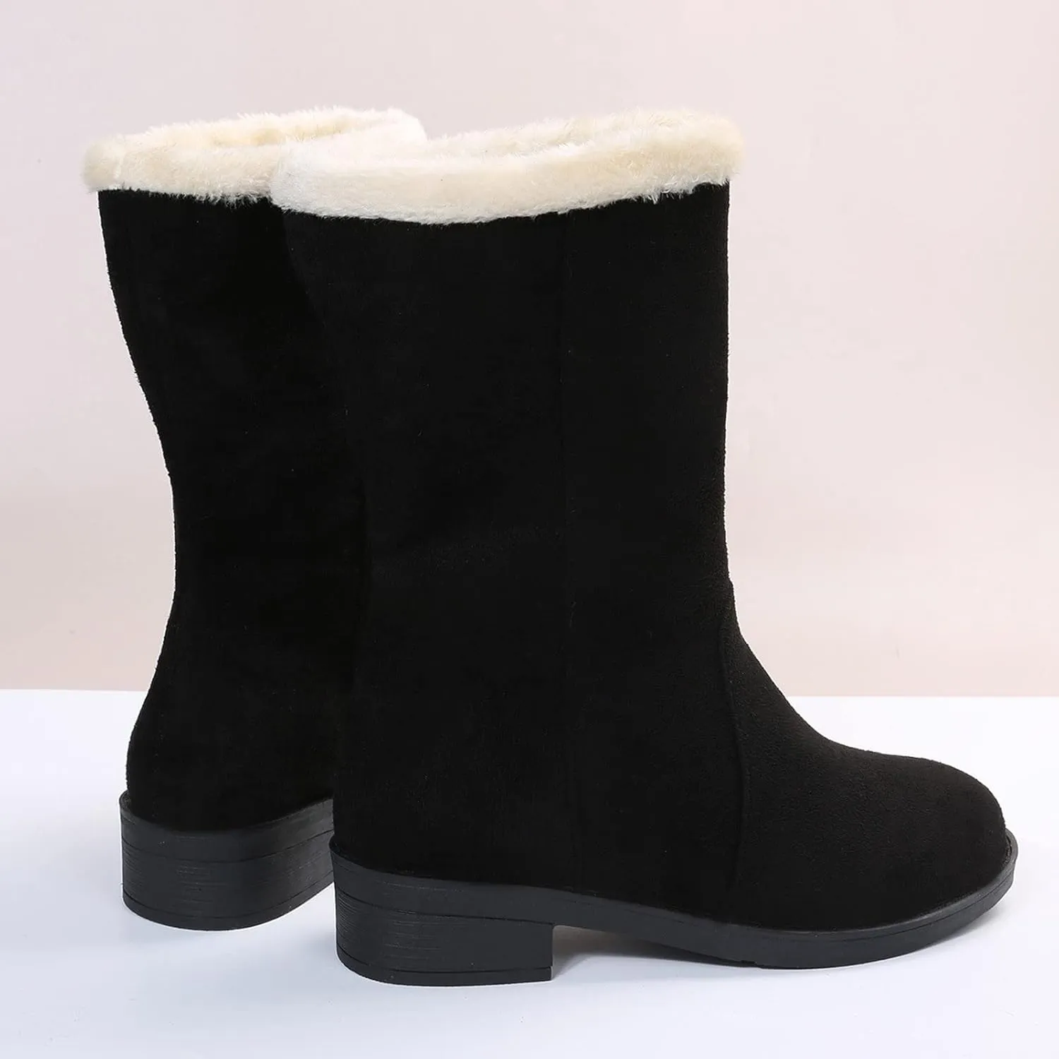 Slip on Winter Boots for Women Tall Snow Boots Women Size 9 Wide Calf Winter Booties for Women 2023 Womens Winter Fur Boots 8.5 Waterproof Womens Boots Lightweight