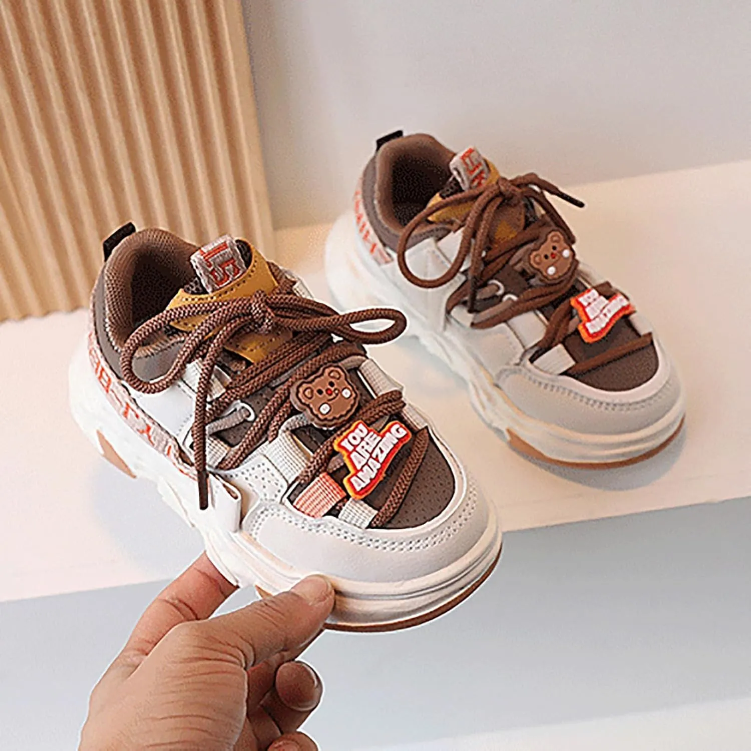 Toddler Casual Shoes Girls and Toddler Chunky Sneakers Vulcanize Fashion Girls Platform Thick Boys Round Toe Shoes
