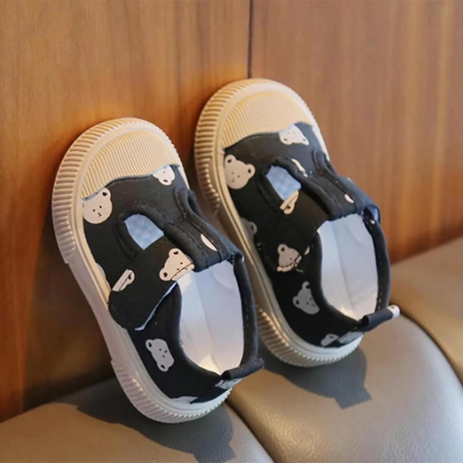 Toddler Girls T-Strap Canvas Sneakers for Little-Kids Lightweight Comfortable Classic Non-Slip Flat Casual Shoes