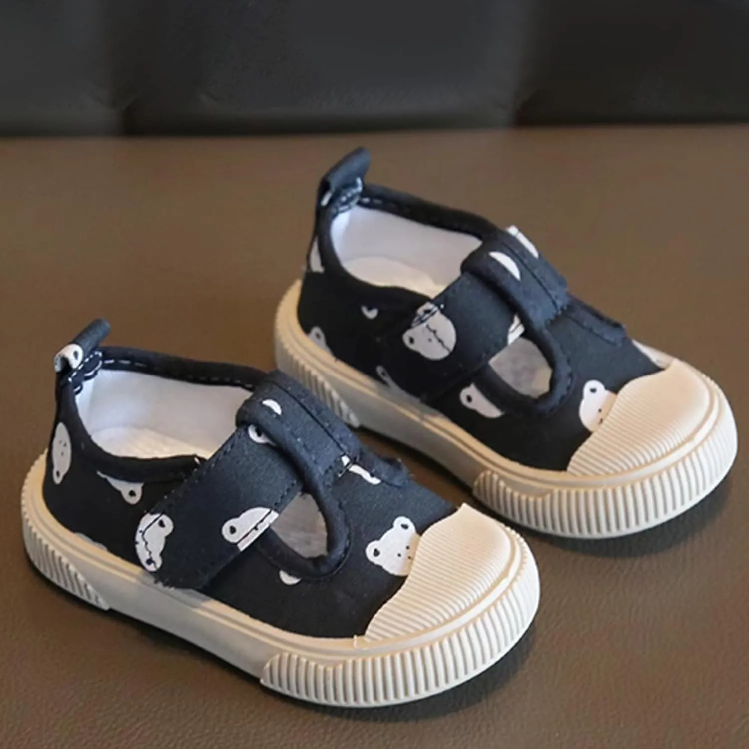 Toddler Girls T-Strap Canvas Sneakers for Little-Kids Lightweight Comfortable Classic Non-Slip Flat Casual Shoes
