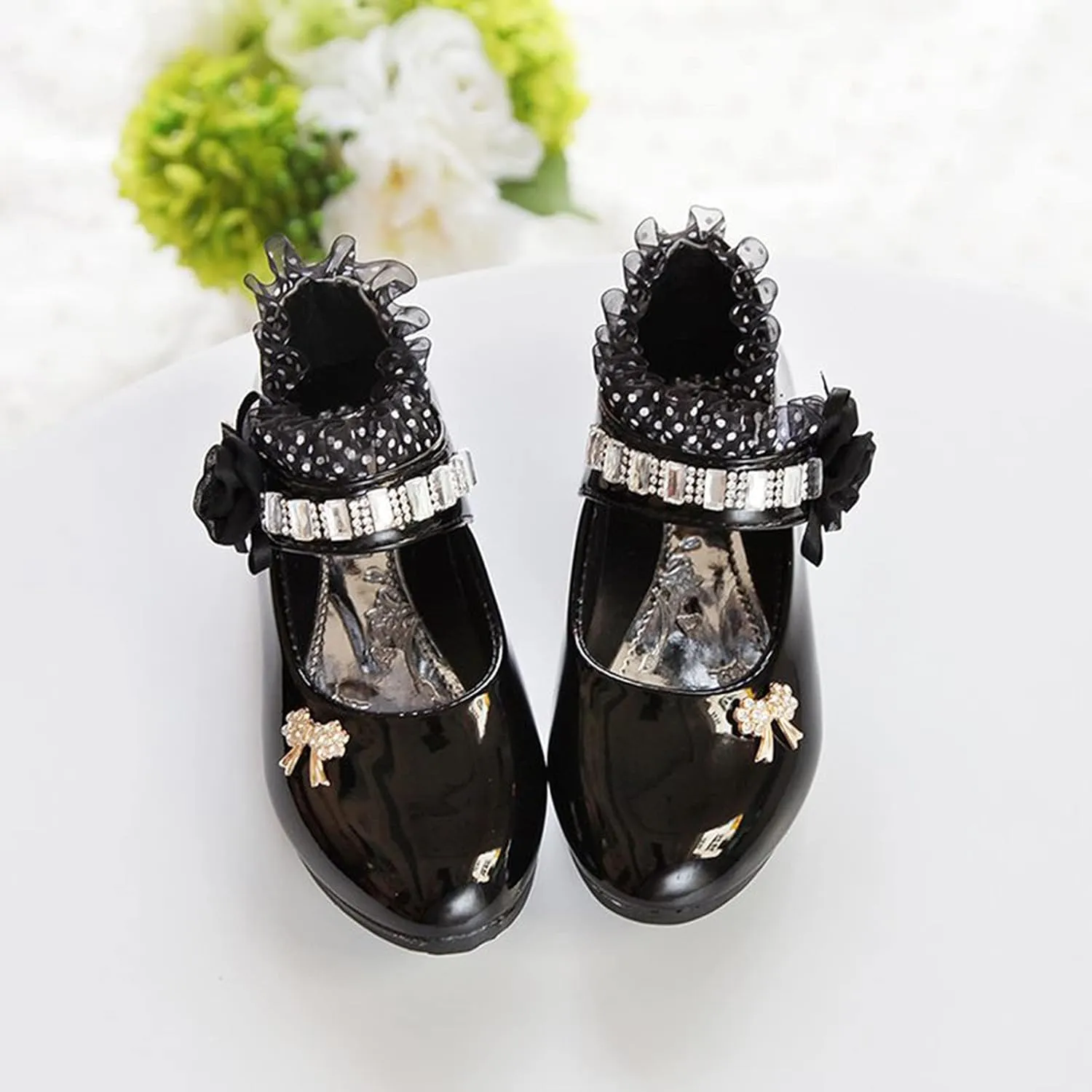 Toddler Princess Flower Lace Mary Jane Dance Shoes xfords Leather Soft Sweet Elegant Flat Shoes for Kids Girls