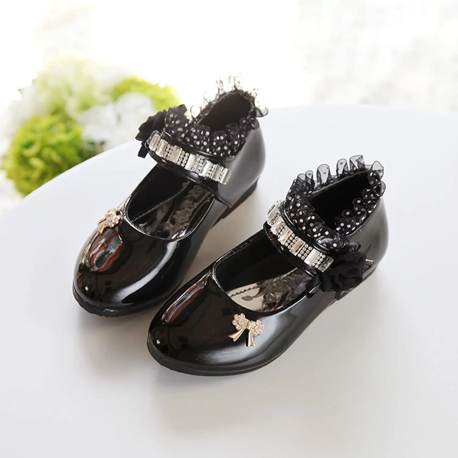 Toddler Princess Flower Lace Mary Jane Dance Shoes xfords Leather Soft Sweet Elegant Flat Shoes for Kids Girls