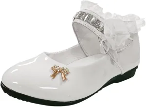 Toddler Princess Flower Lace Mary Jane Dance Shoes xfords Leather Soft Sweet Elegant Flat Shoes for Kids Girls