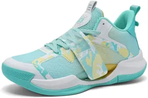 Unisex Basketball Shoes are Breathable Anti Slip Shock-Absorbing Comfortable Fashionable Lace Up Training Boots(Green,6)
