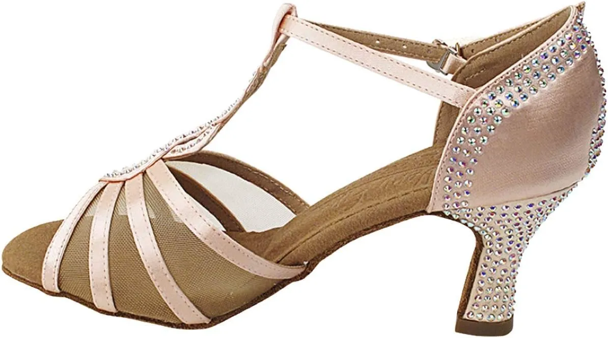 Very Fine Women's Ballroom Dance Shoes Tango Wedding Salsa Shoes S1009CCEB Comfortable Dance Shoes 2.5" [Bundle of 5]