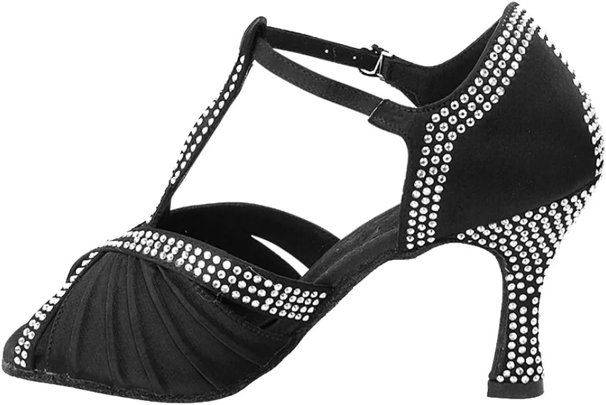 Very Fine Women's Ballroom Dance Shoes Tango Wedding Salsa Shoes S1010CCEB Comfortable Dance Shoes 2.5" [Bundle of 5]