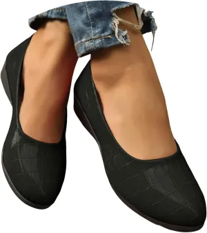 Wedge Sandals for Women Closed Toe Pointed Toe Flats Slip On Leather Work Flat Shoes Casual Summer Daily Shoes