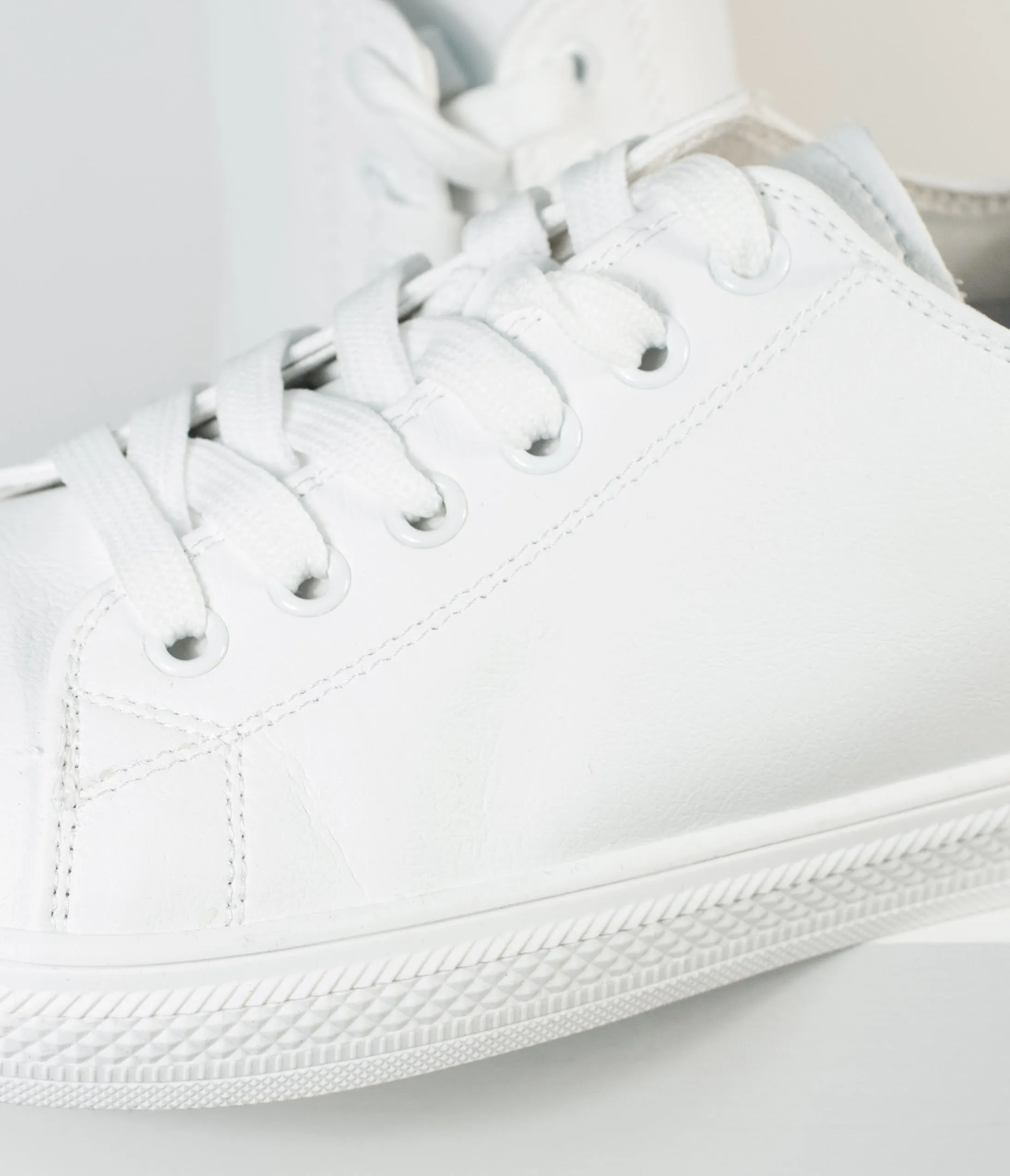 White Leatherette Classic Sneakers