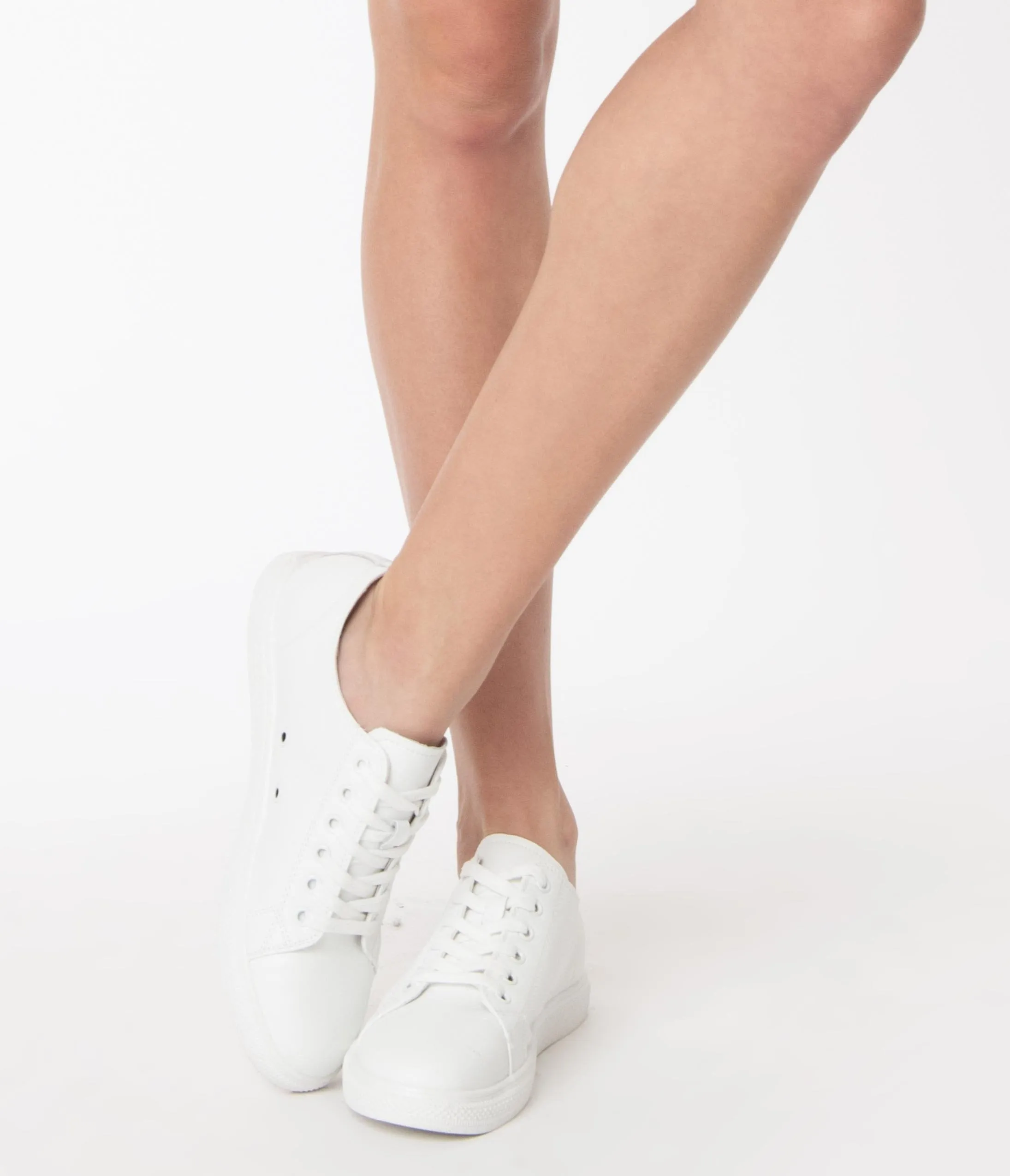White Leatherette Classic Sneakers